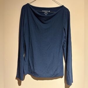 Toad & Co Woman Size Small Drape Neck Long Sleeve Tee Blue Very Soft